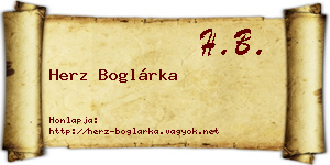 Herz Boglárka névjegykártya